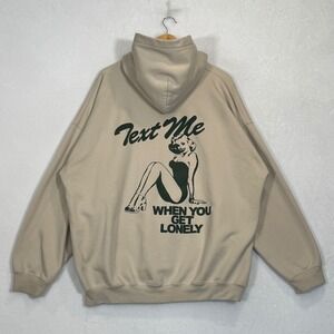 Lonely Ghost Tan Text Me When You Get Lonely Hoodie 4X